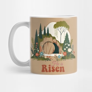 He is Risen, Easter celebration design Mug